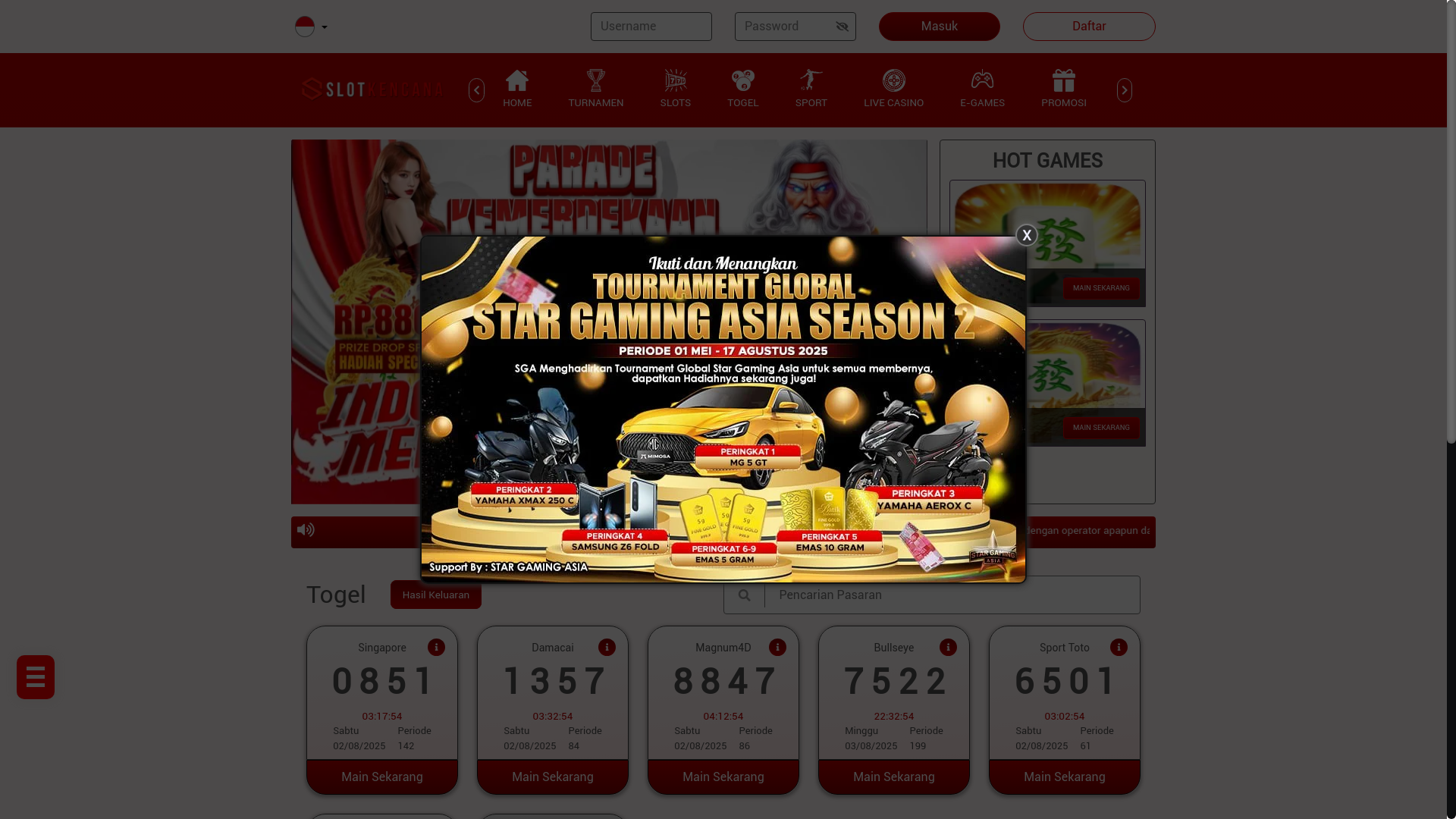 website screenshot of https://kencanaemas.online/