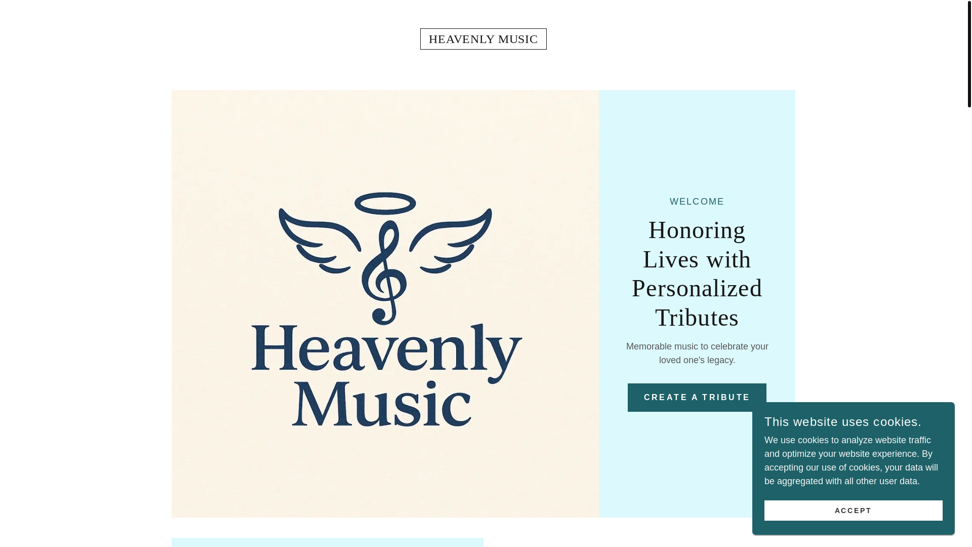 website screenshot of https://heavenlymusic.biz/