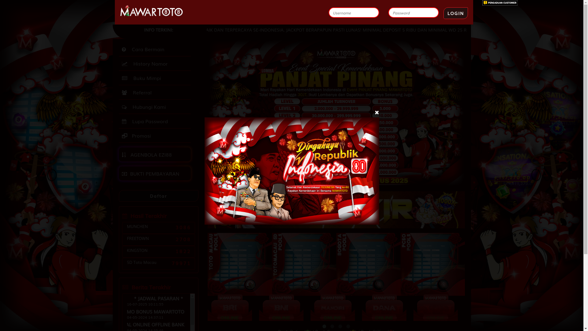 website screenshot of https://mawartotohadiah.com/