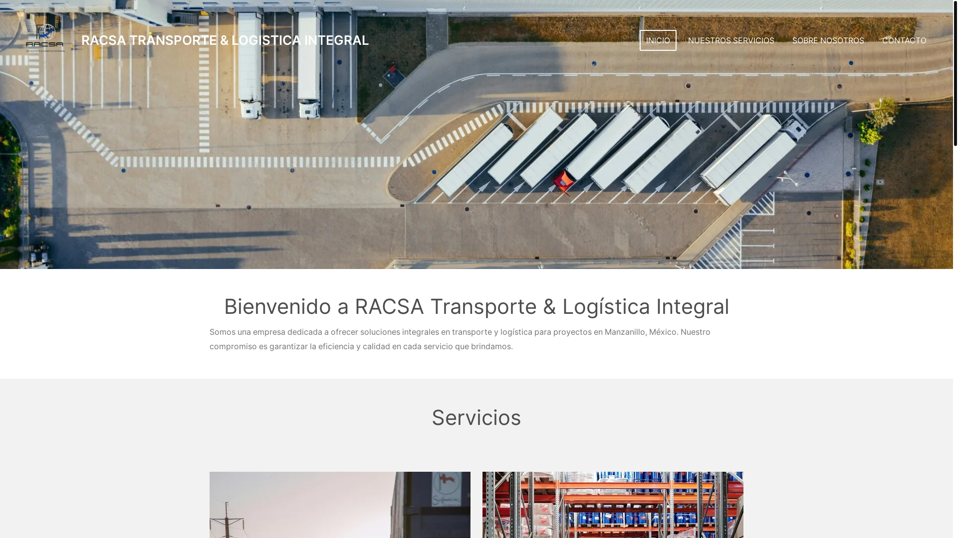 website screenshot of https://racsatransportelogisticaintegral.com/