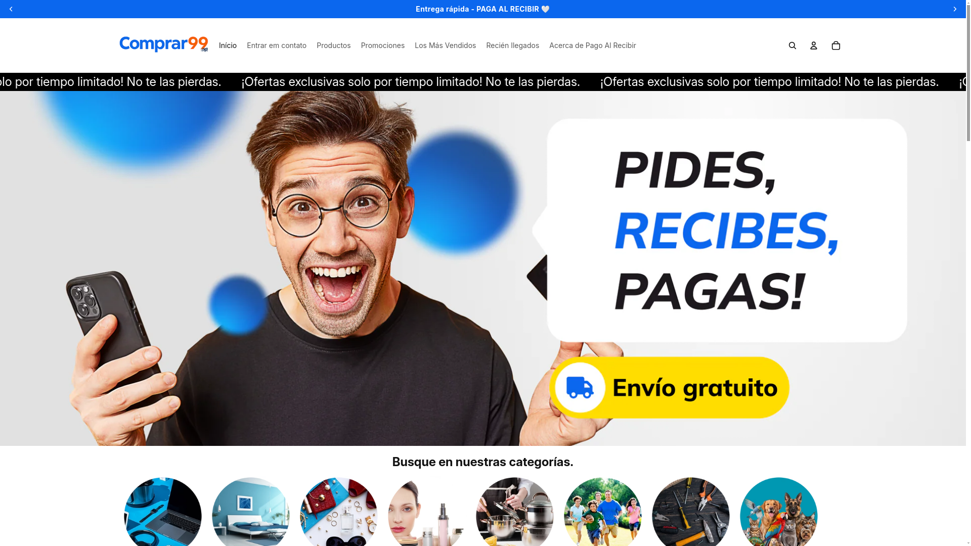 website screenshot of https://comprar99.com/