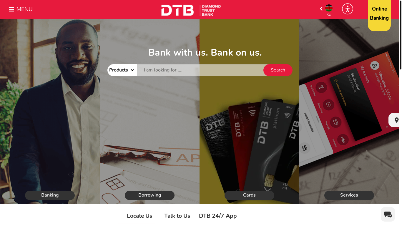 website screenshot of https://dtbk.dtbafrica.com/