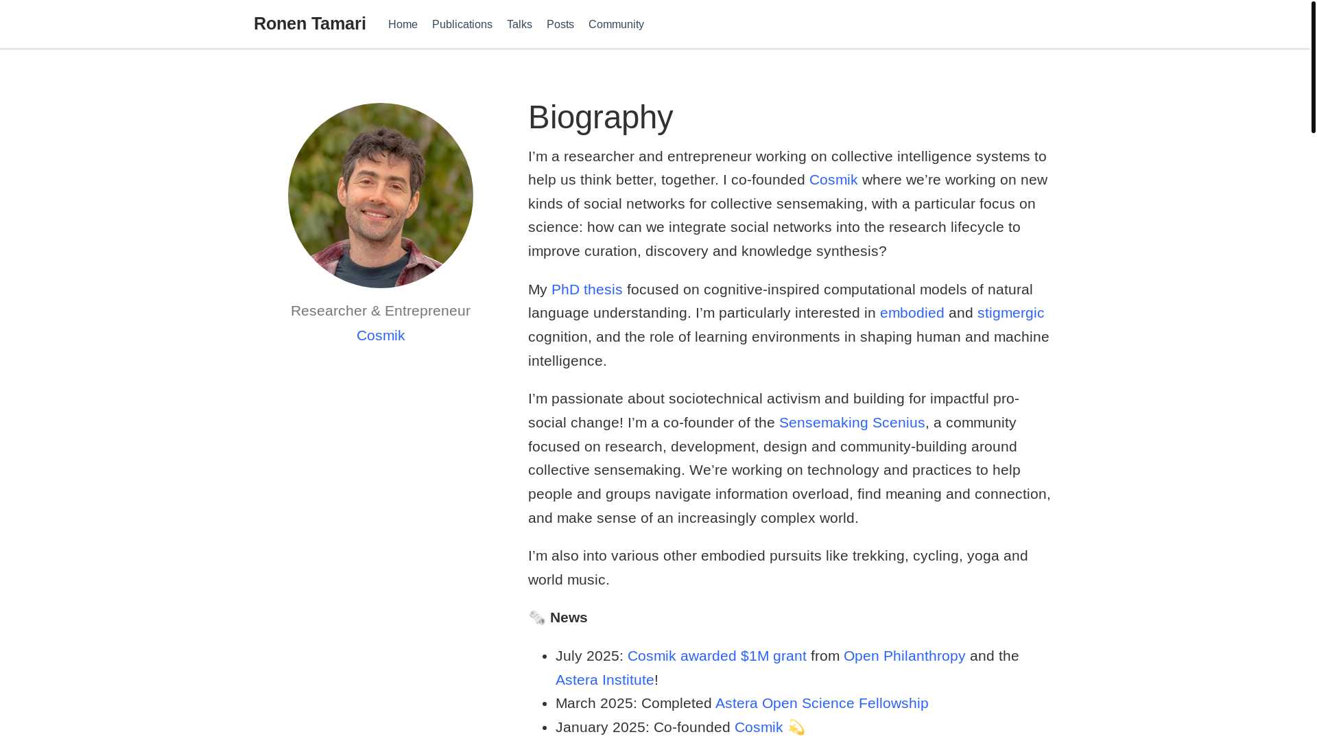 website screenshot of https://ronentk.me/