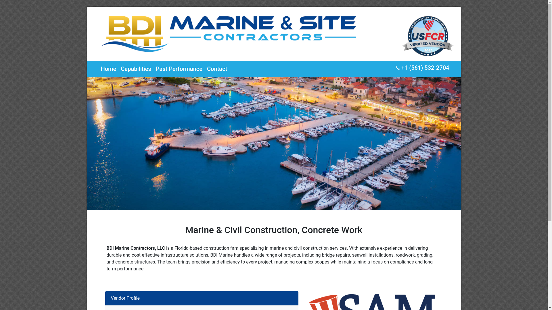 website screenshot of https://bdimarineandsitegov.com/