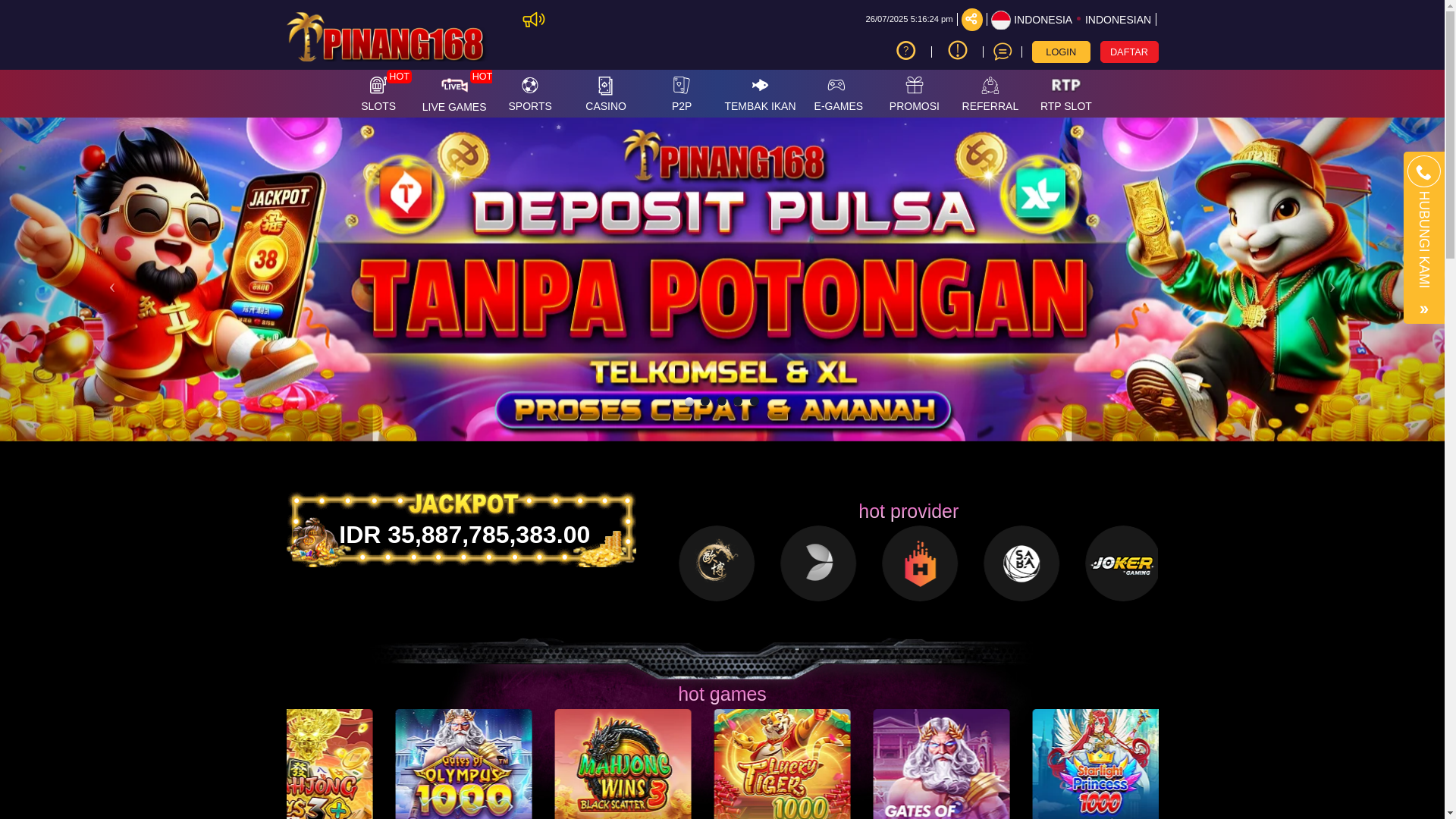 website screenshot of https://pinangspin.online/