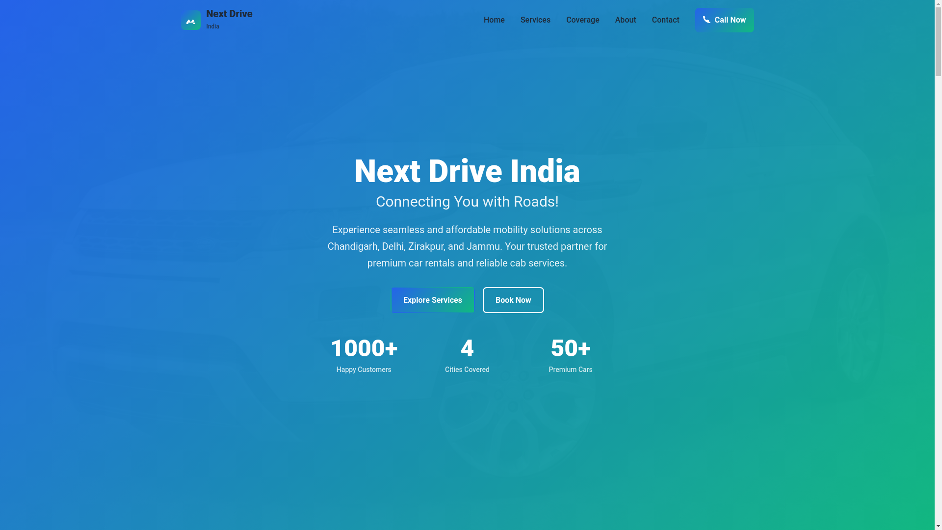 website screenshot of https://nextdriiveindia.in/