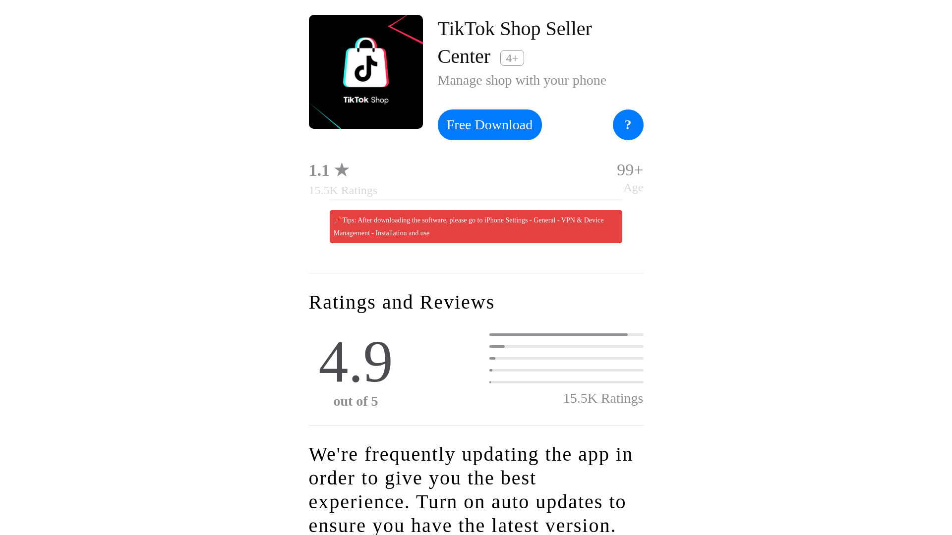 website screenshot of https://businessseller.shop/