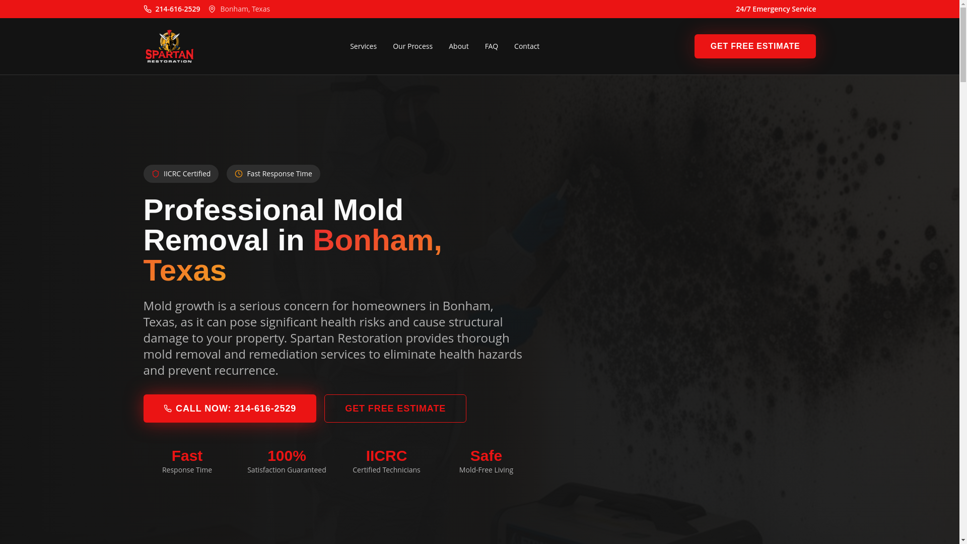 website screenshot of https://bonhammoldremoval.us/