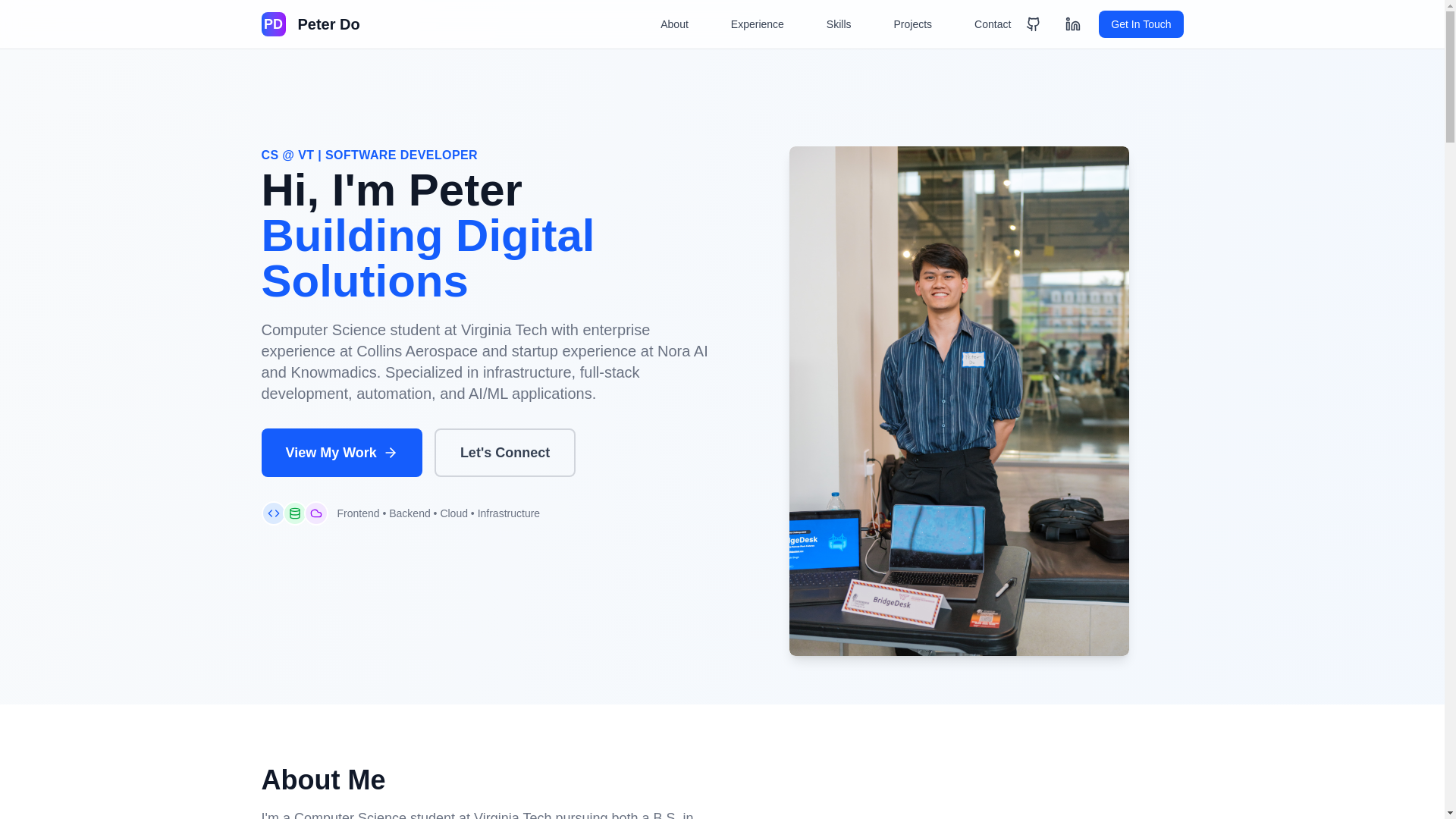 website screenshot of https://peterdo.work/