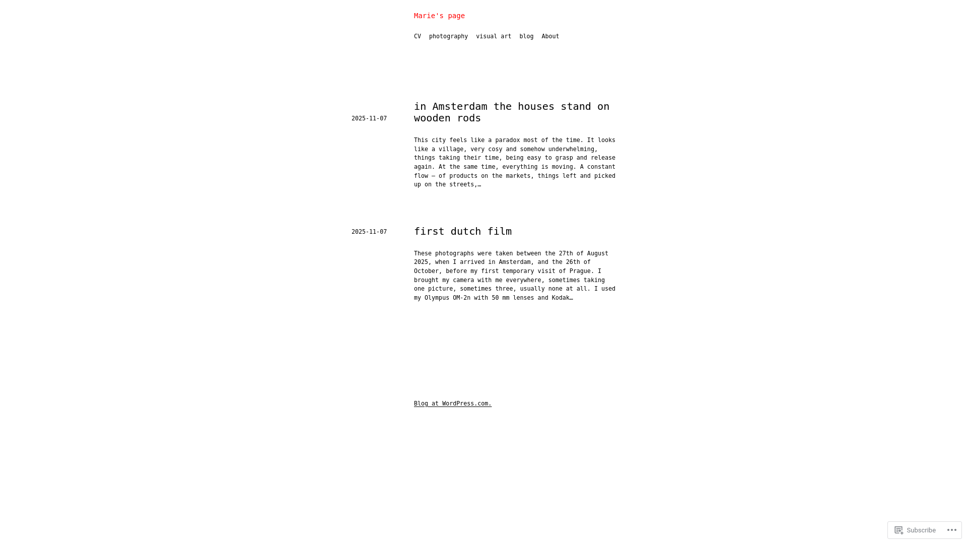 website screenshot of https://mariepavli.net/