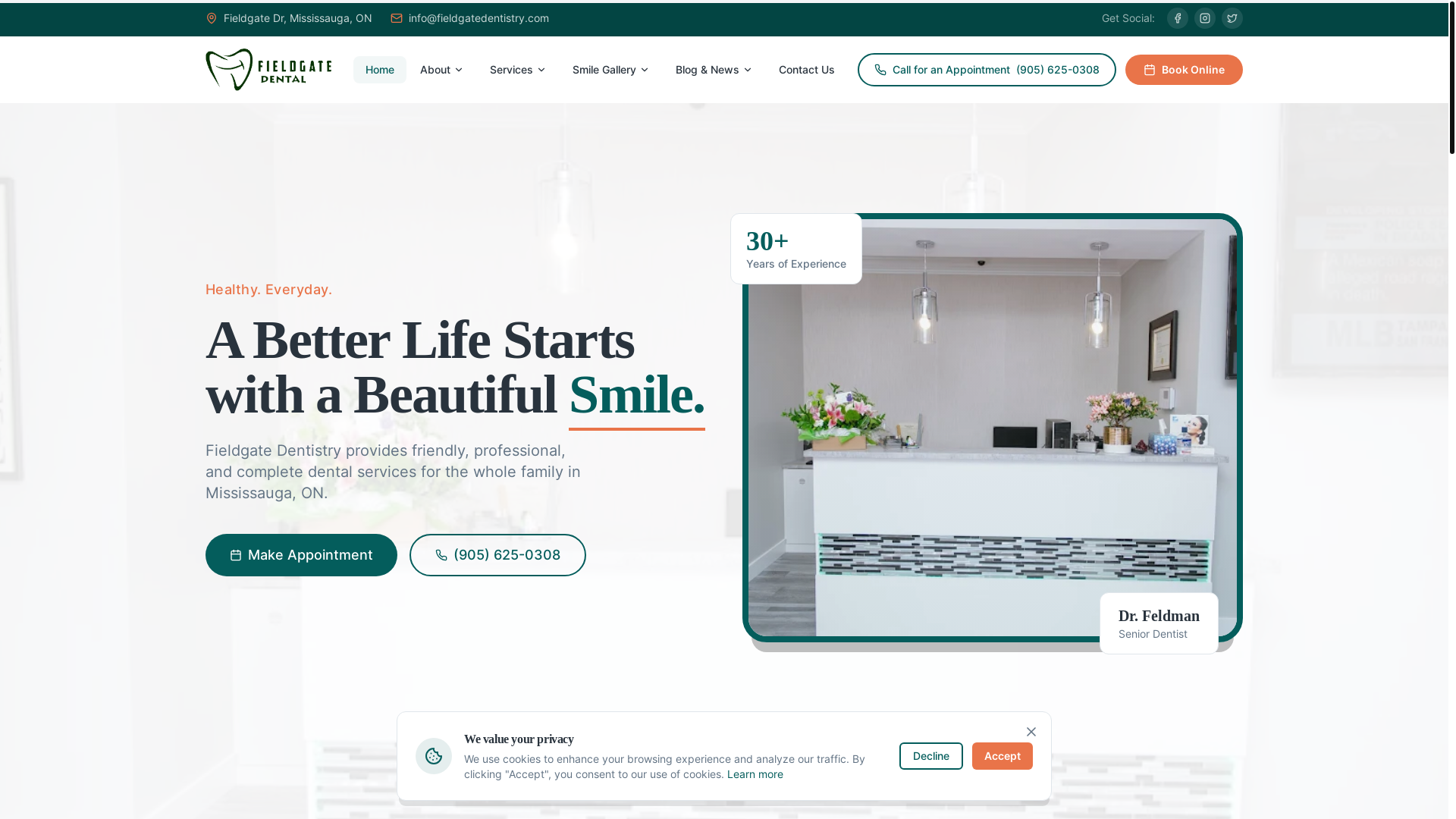 website screenshot of https://fieldgatedentistry-com.pages.dev/