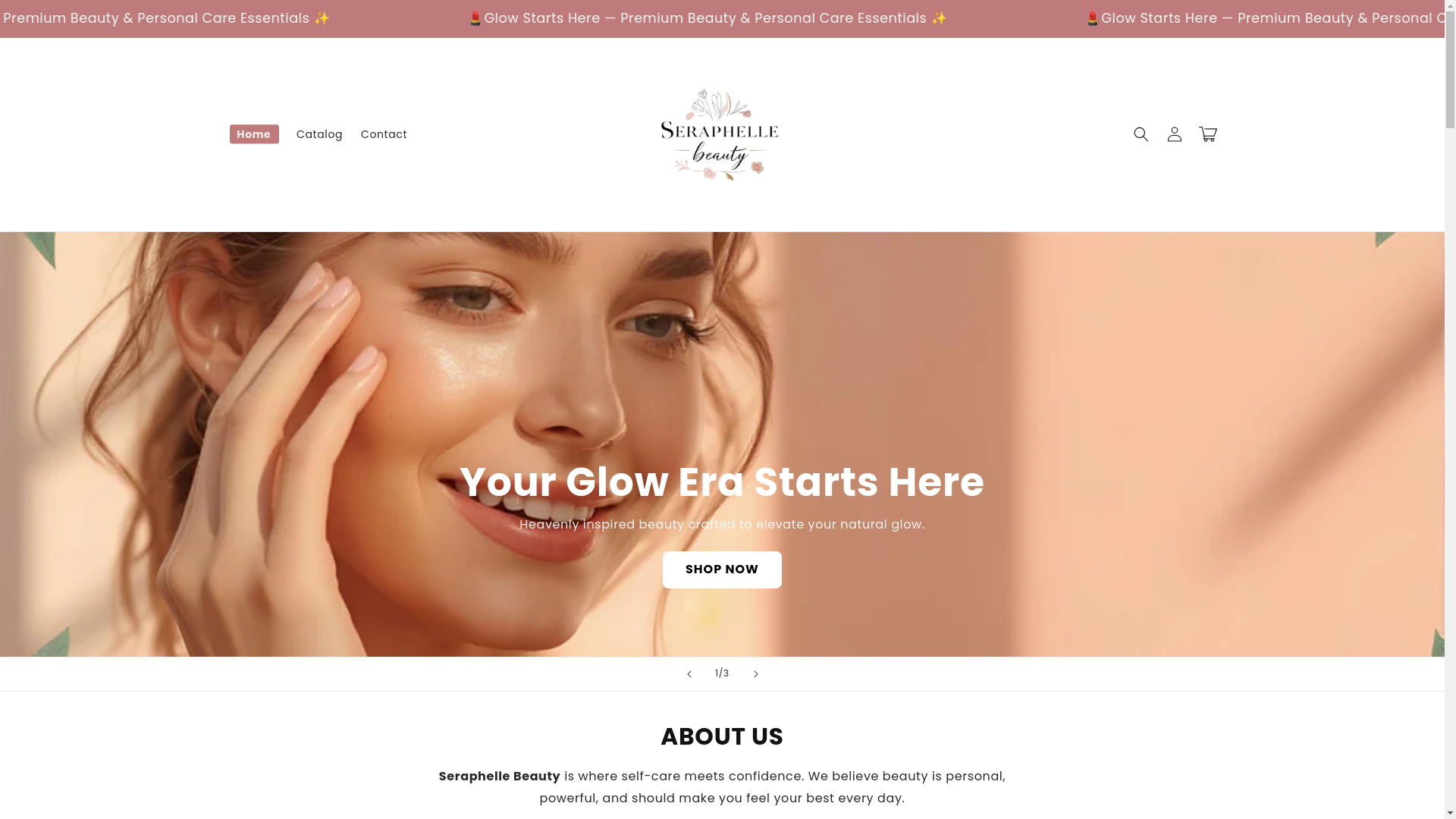 website screenshot of https://seraphellebeauty.com/