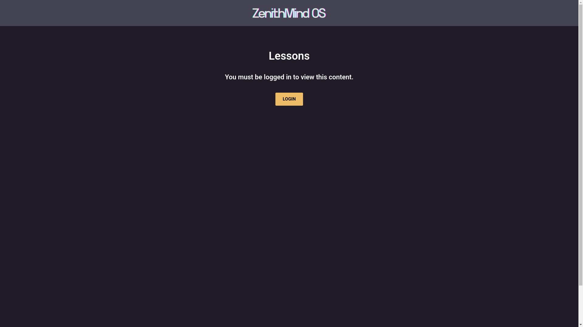 website screenshot of https://members.zenithmindos.com/lessons/