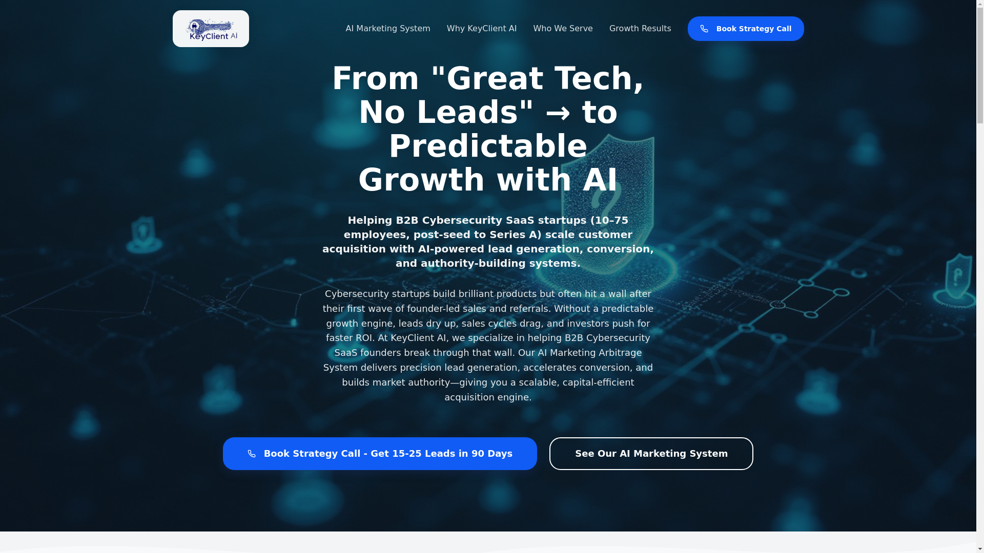 website screenshot of https://getkeyclientai.com/