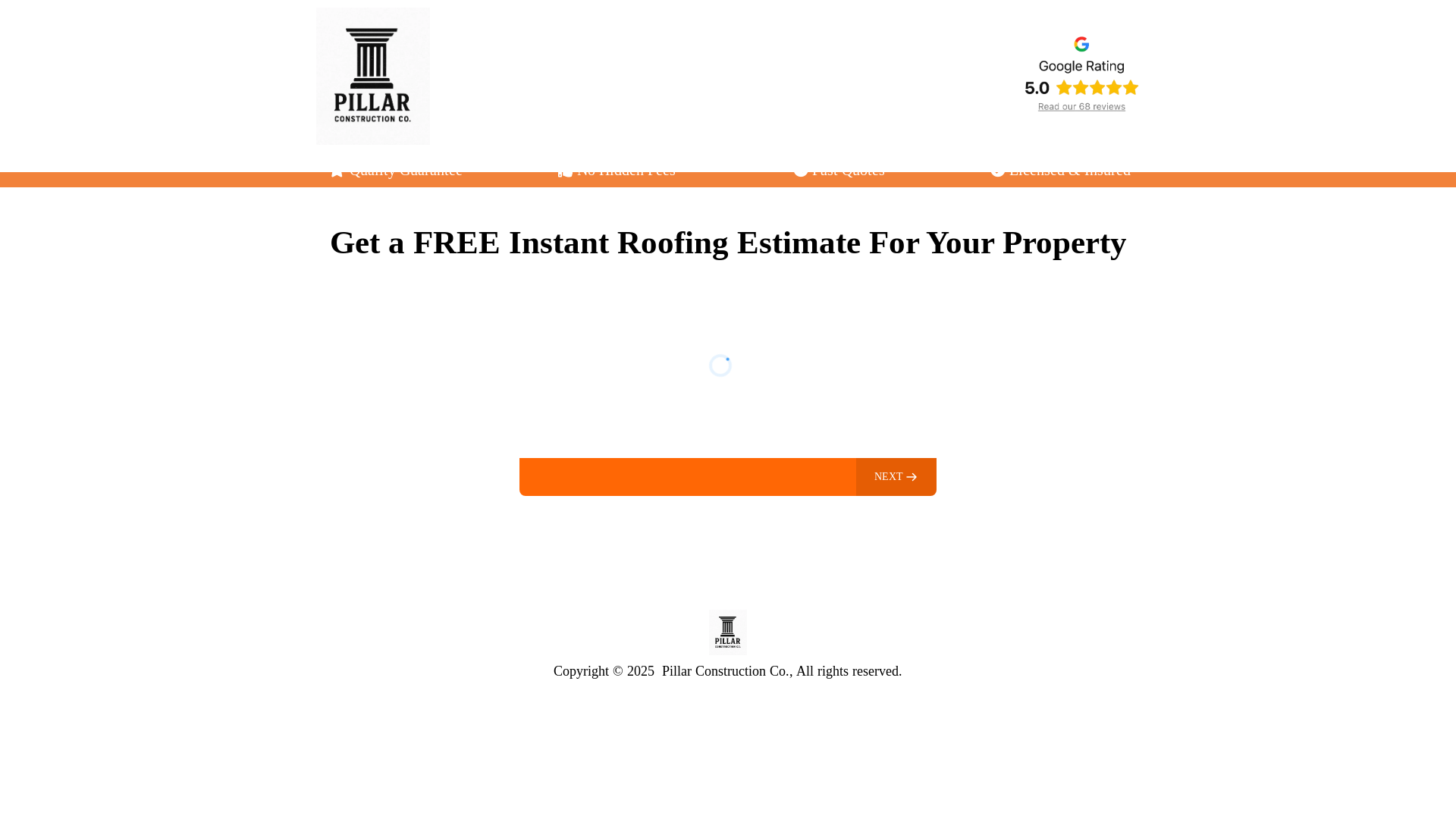 website screenshot of https://pillarconstructionco.org/