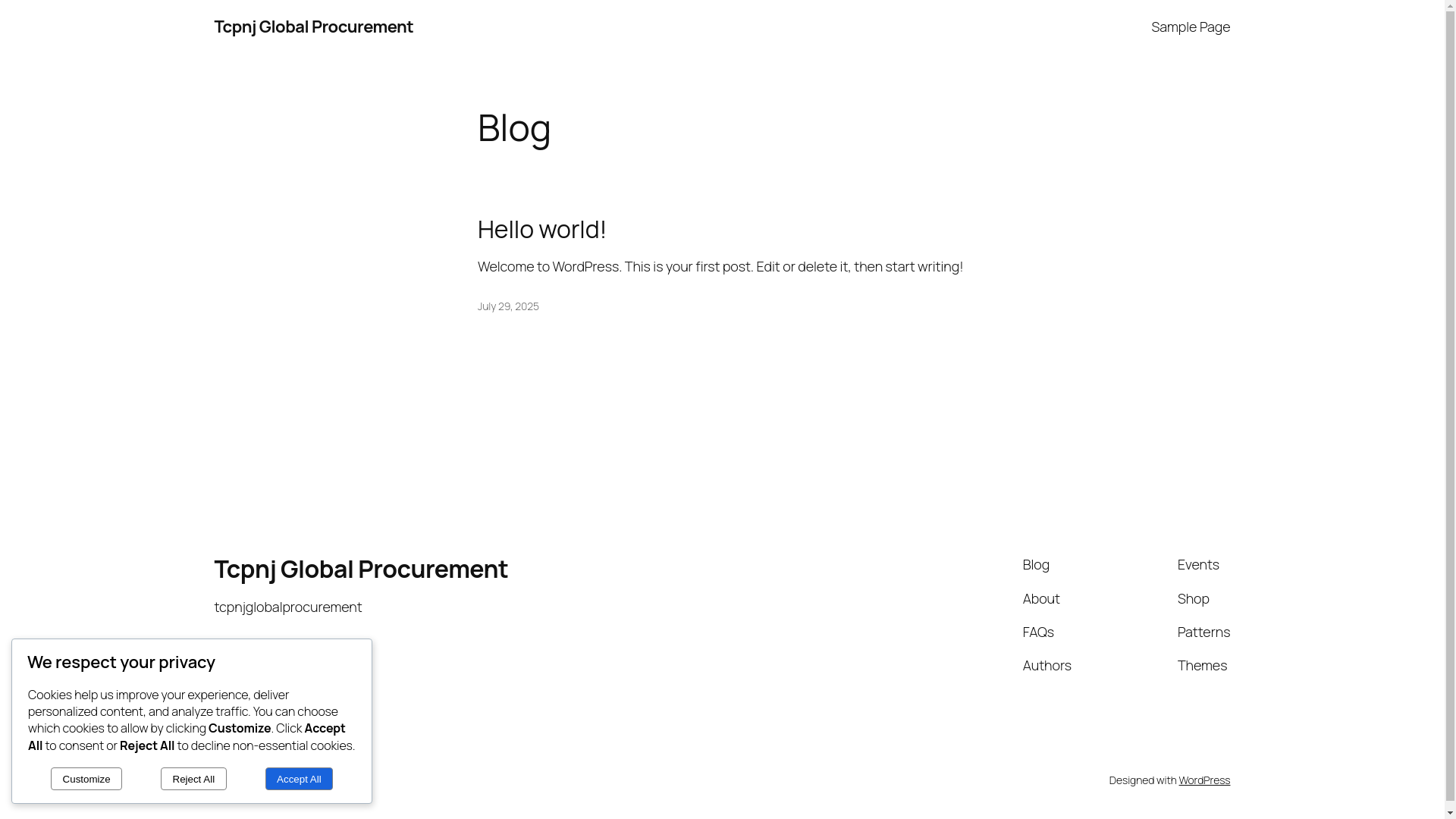 website screenshot of https://tcpnjglobalprocurement.co.za/
