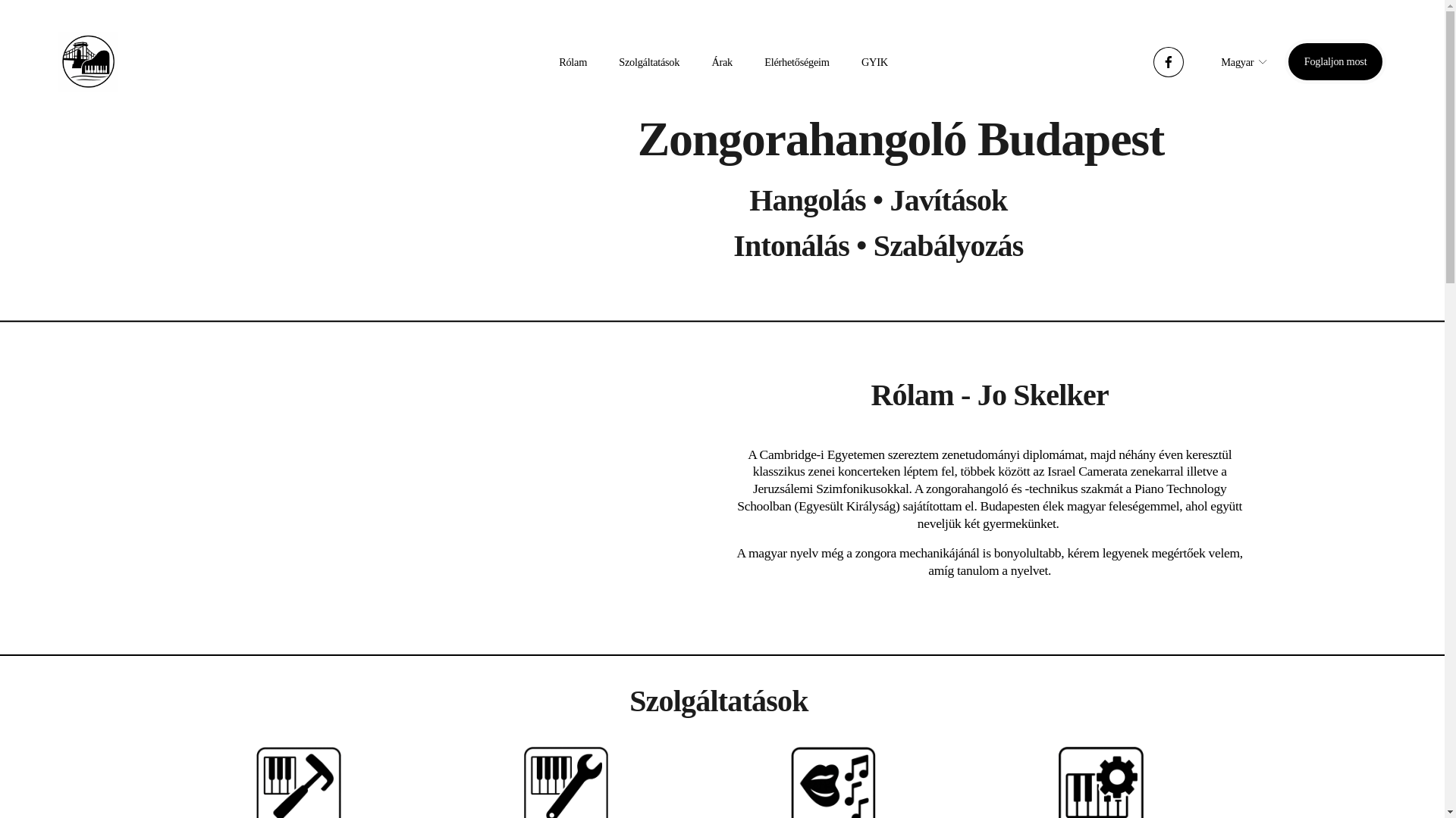website screenshot of https://zongorahangolobudapest.hu/