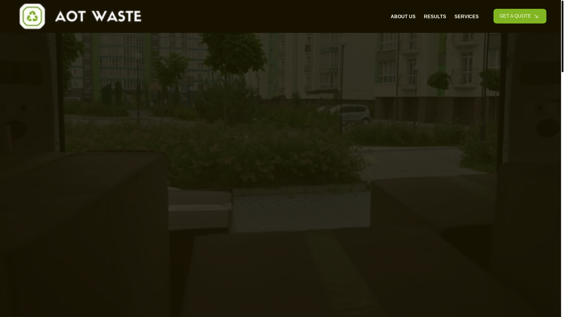 website screenshot of https://aotwaste.com/