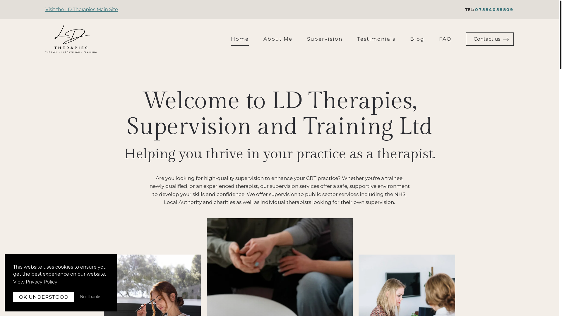 website screenshot of https://cbtsupervision-ldtherapies.com/