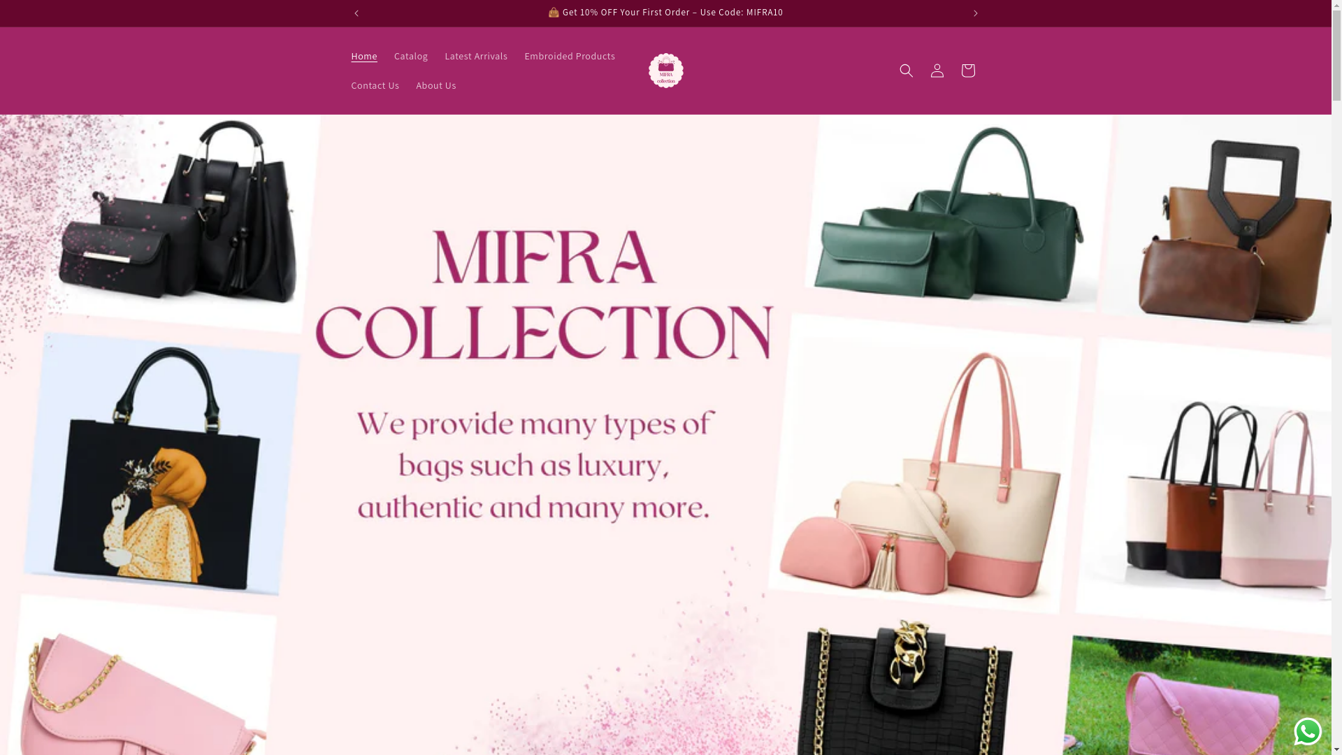website screenshot of https://mifracollection.com/