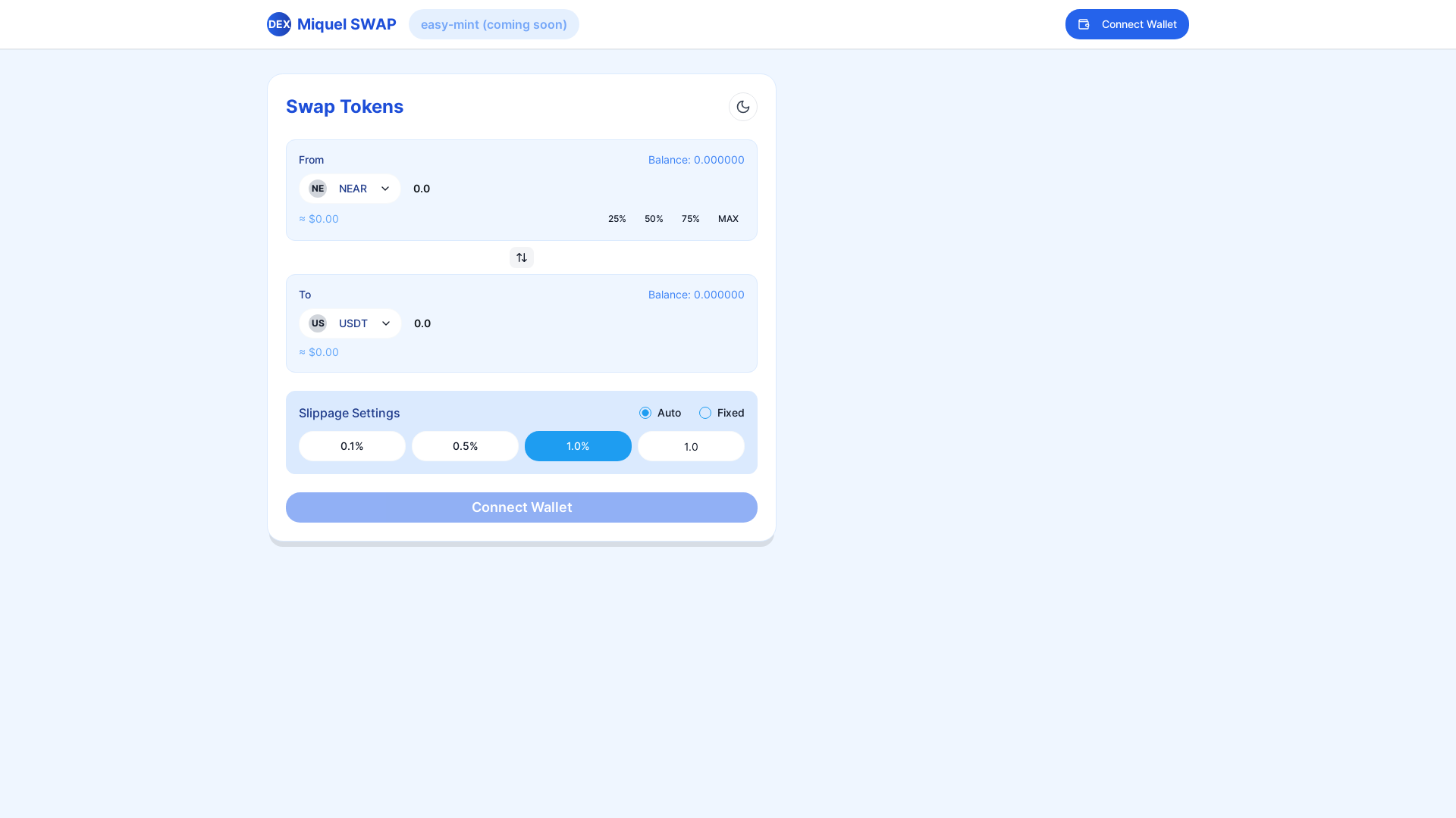 website screenshot of https://dex-router-near.pages.dev/