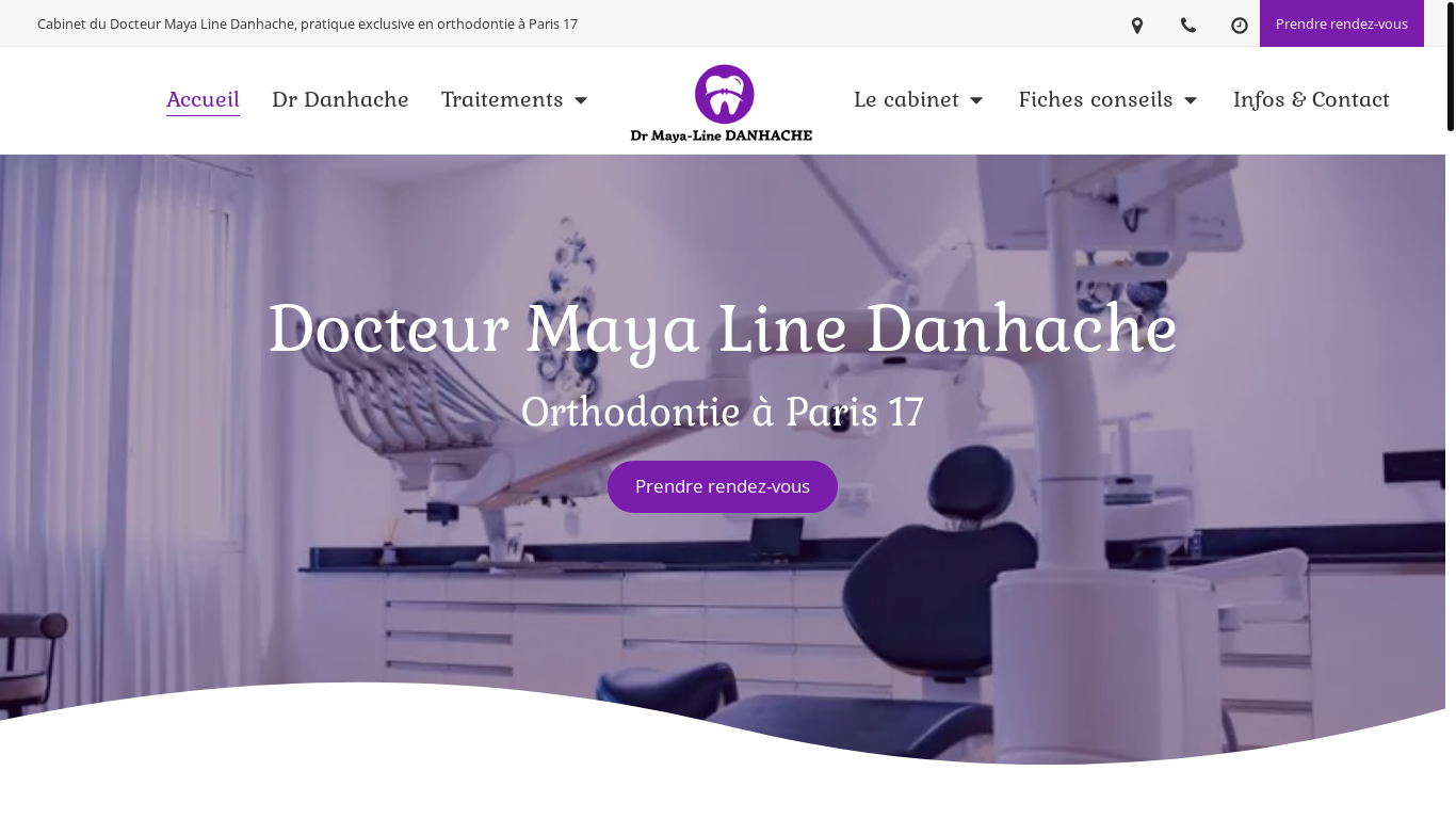 website screenshot of https://orthodontie-docteurdanhache.fr/