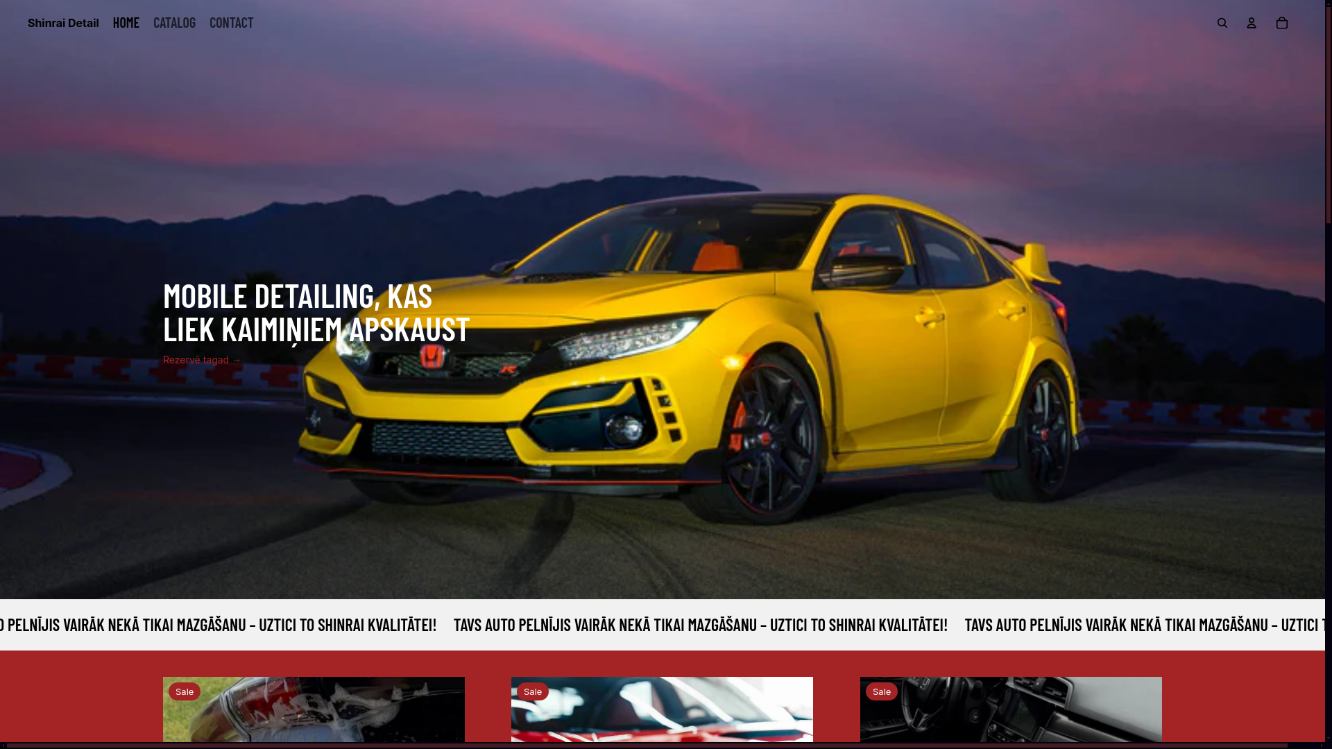website screenshot of https://shinraidetail.store/
