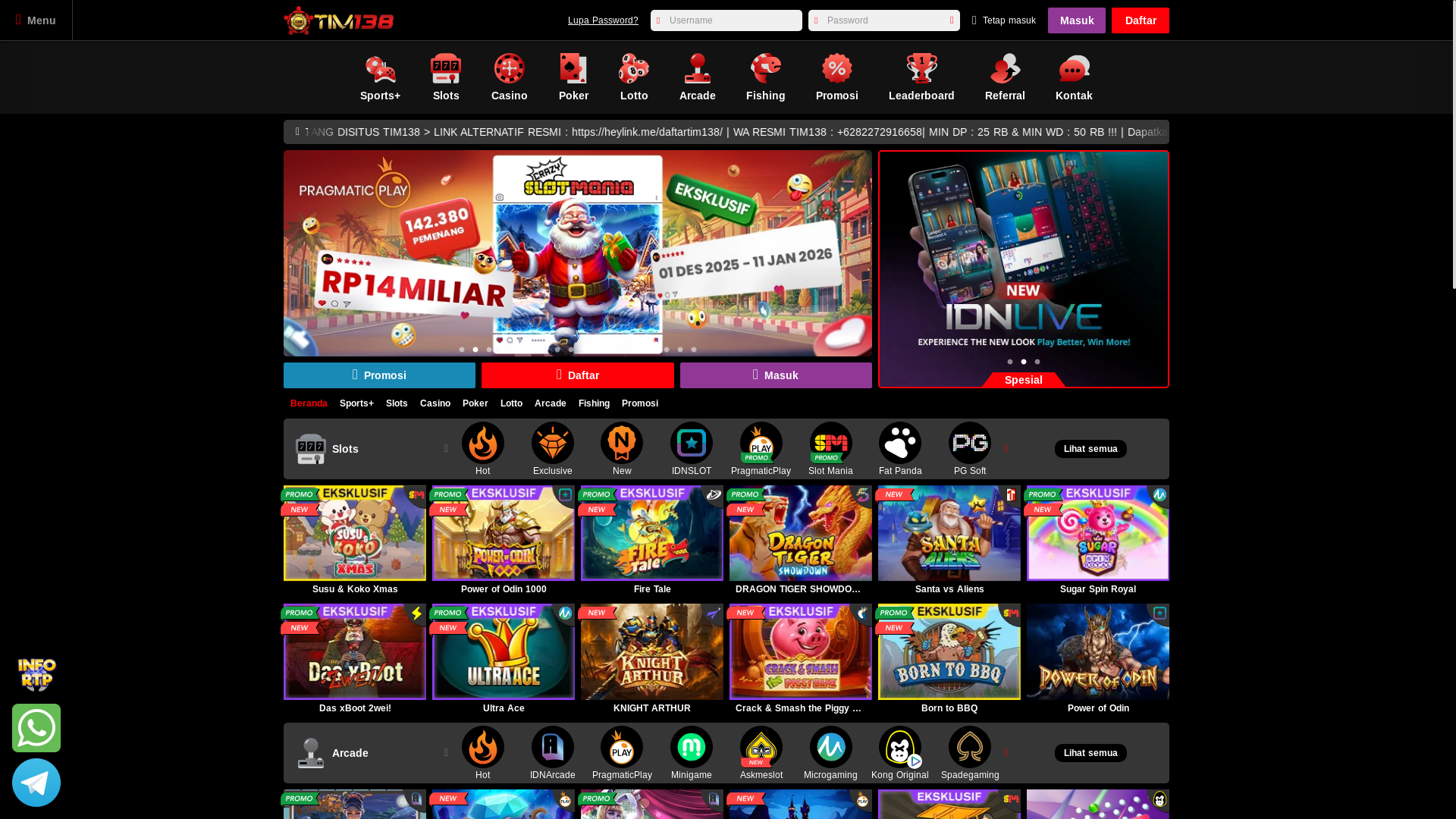 website screenshot of https://tim138maju.space/