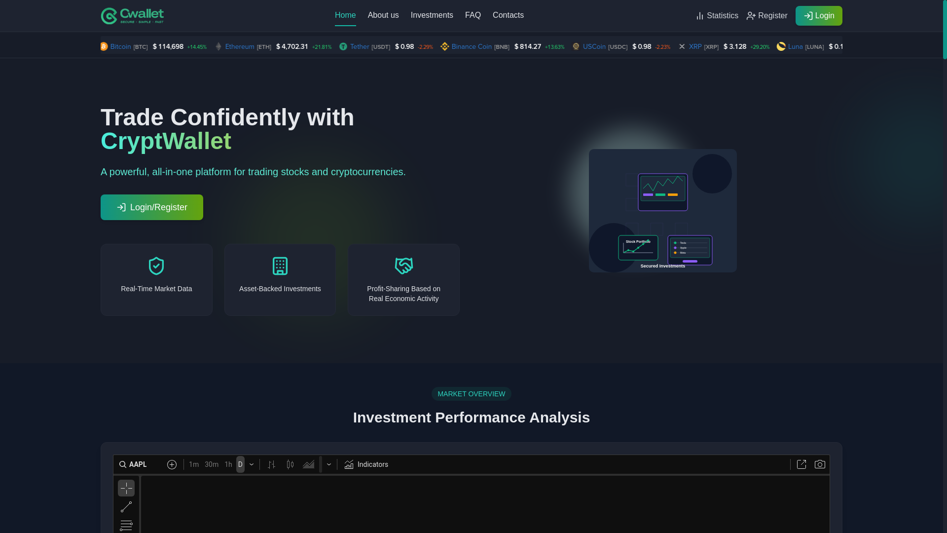 website screenshot of https://excelwallet.online/