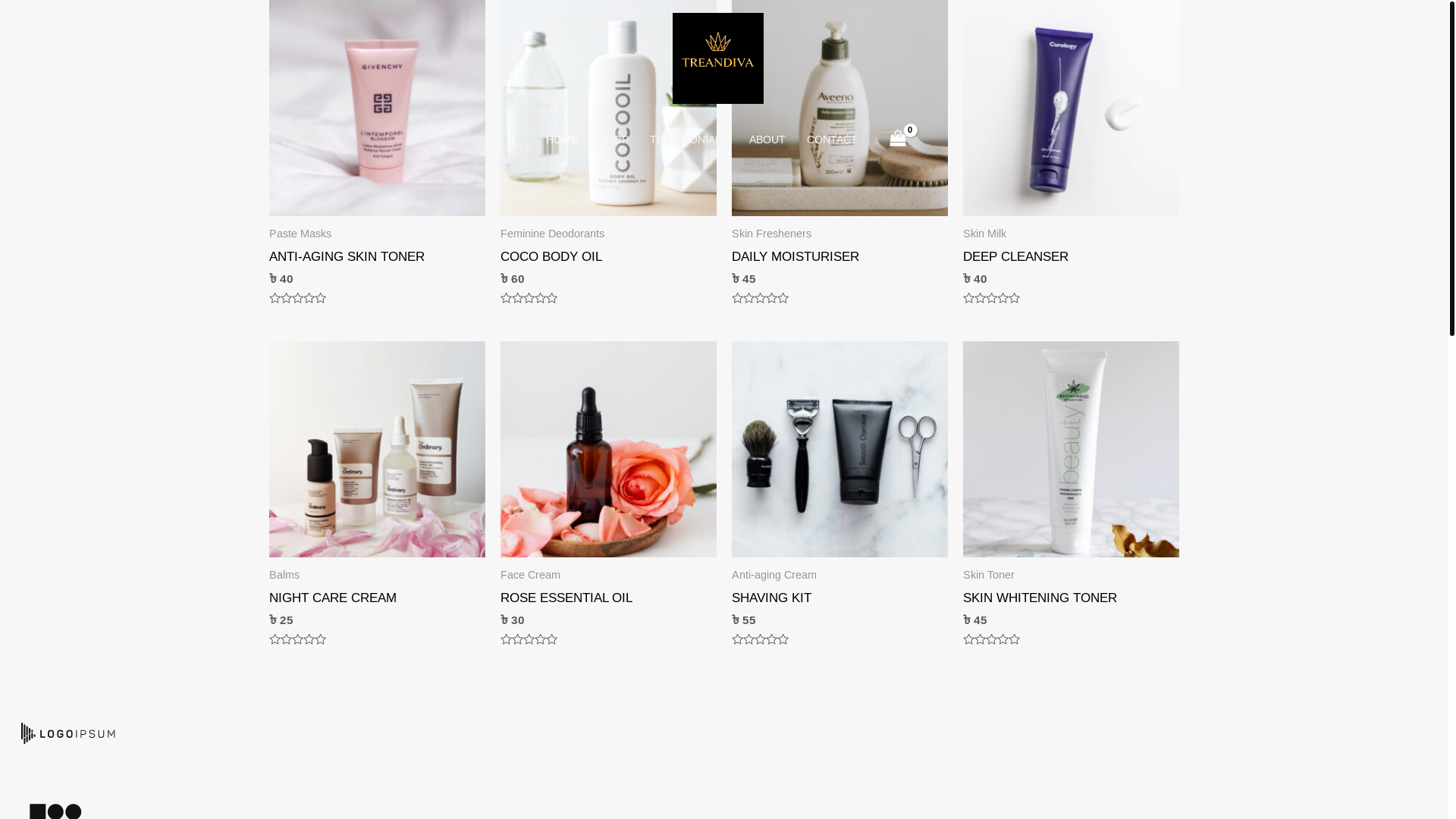 website screenshot of https://treandiva.com/