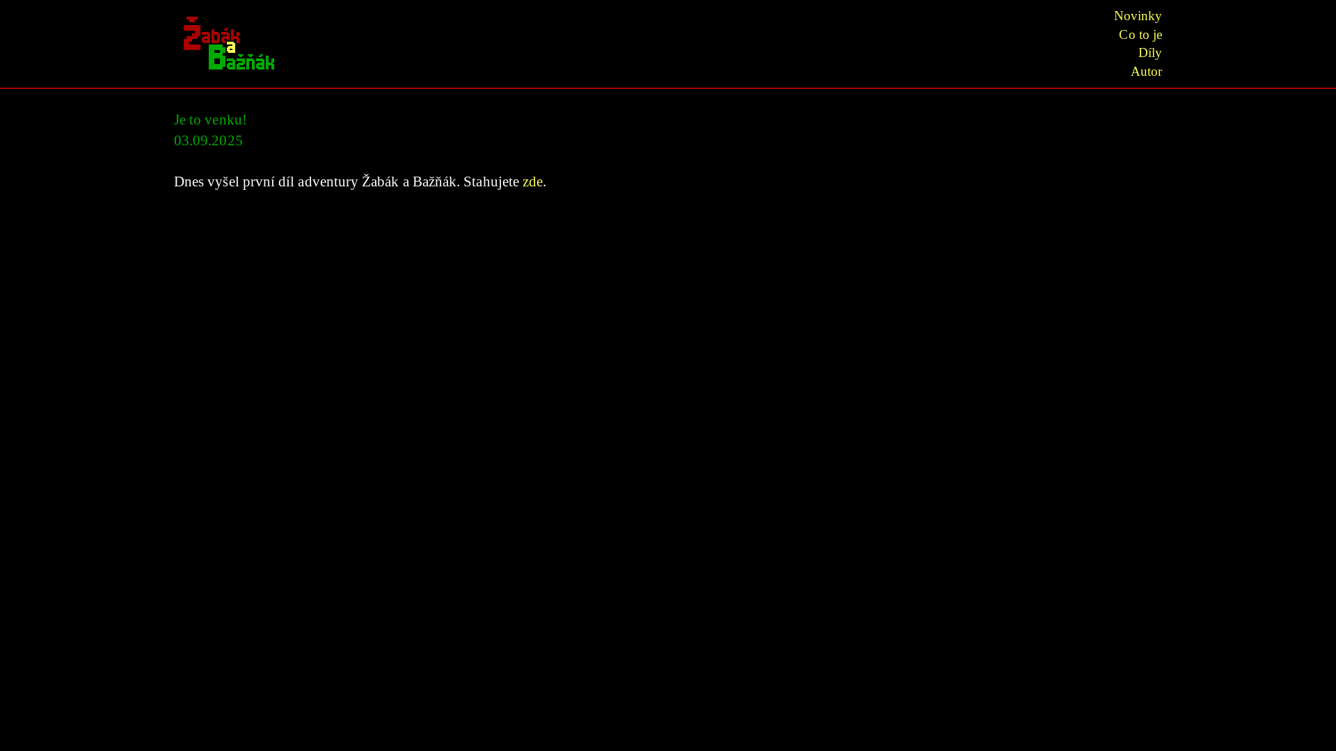 website screenshot of https://zabakabaznak.cz/