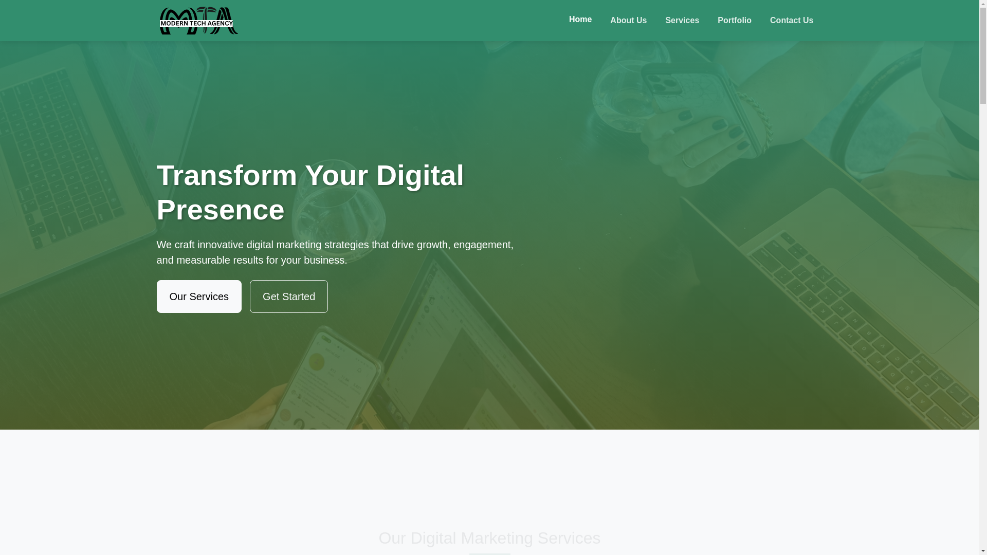 website screenshot of https://moderntechagency.site/