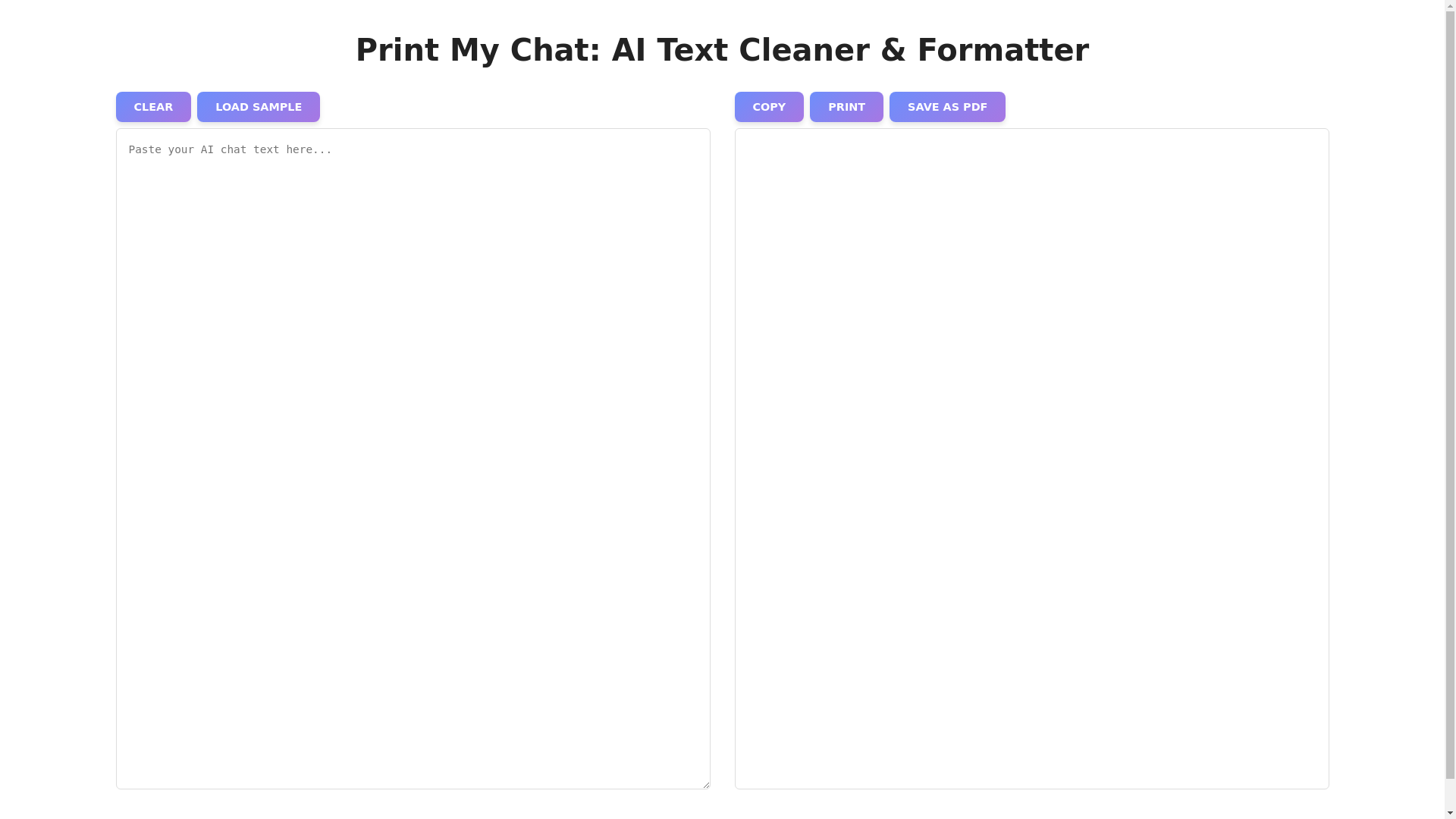 website screenshot of https://print-my-chat.pages.dev/