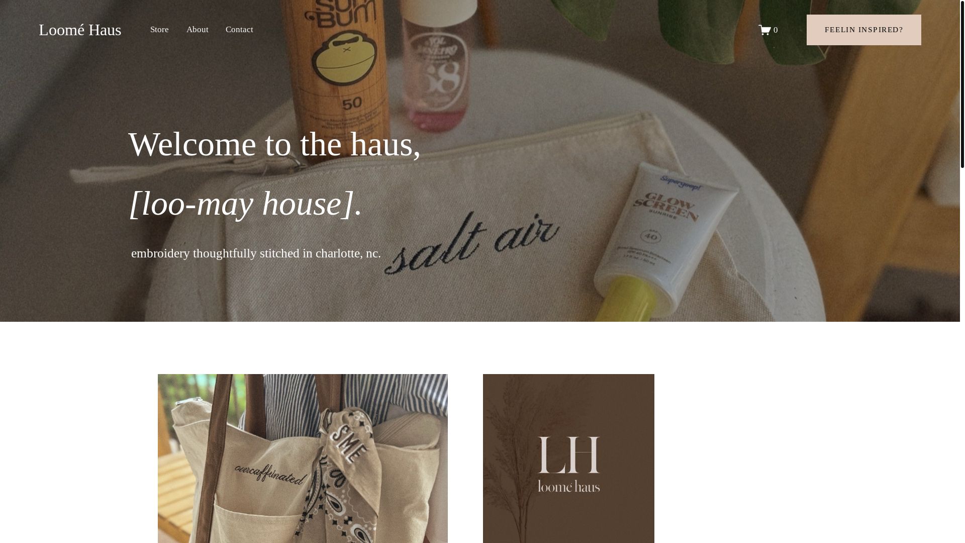 website screenshot of https://loomehaus.com/