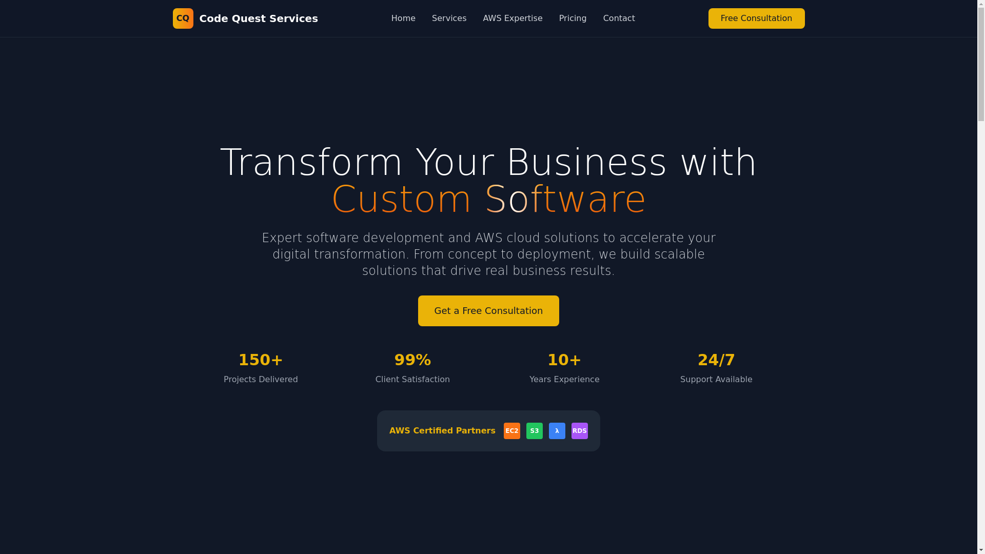 website screenshot of https://codequestservices-github-io.pages.dev/