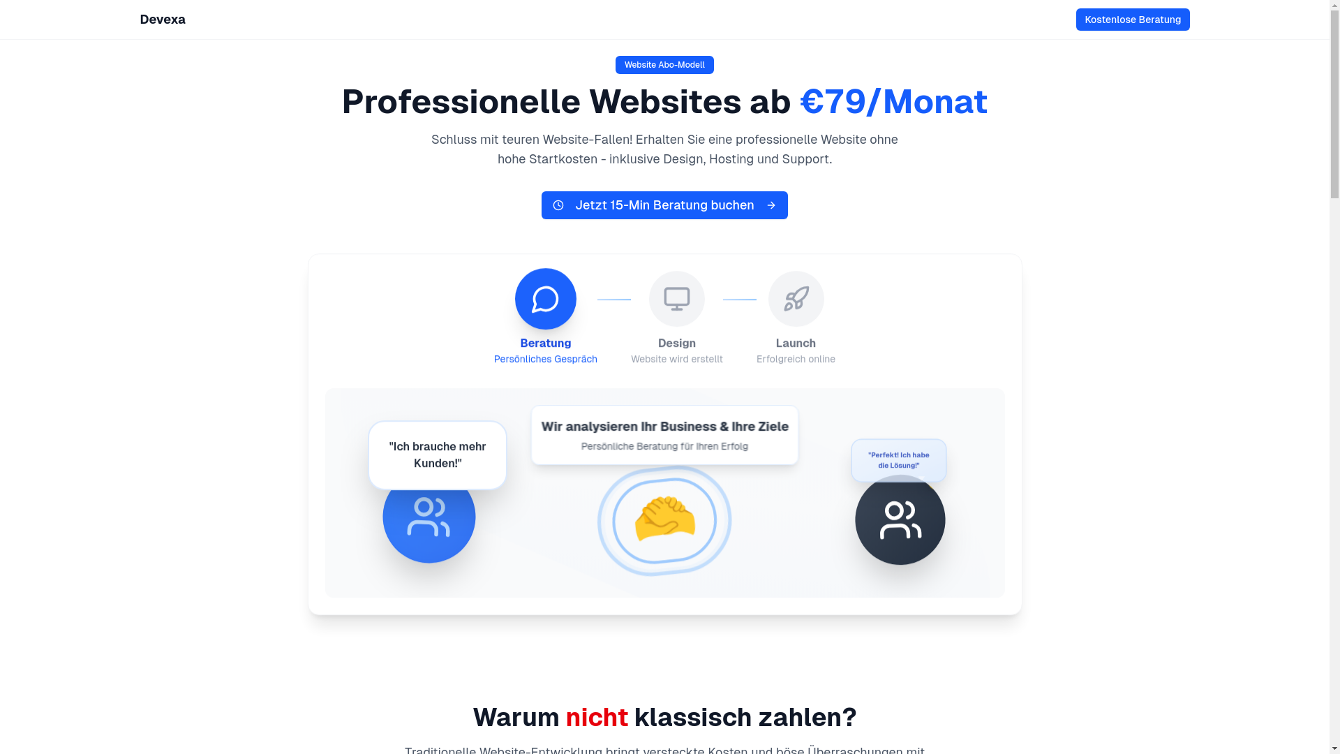 website screenshot of https://devexa.dev/