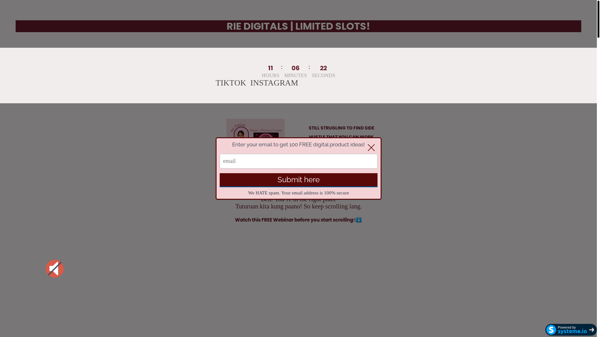 website screenshot of http://joannamarie.systeme.io/833f857e-384163d7-07c87801