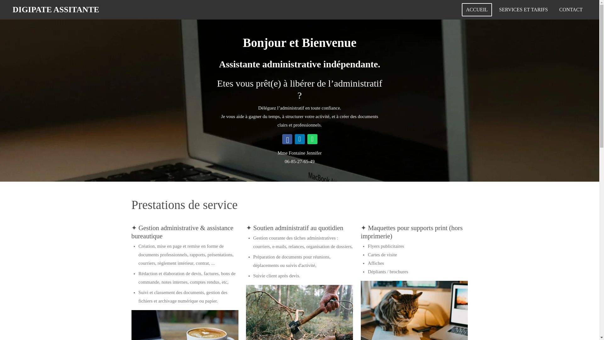 website screenshot of https://digipat-assistante.fr/