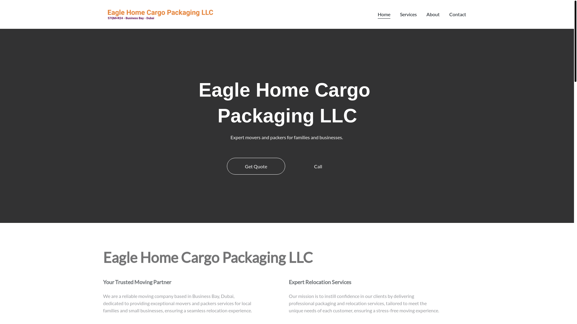 website screenshot of https://eaglehomecargupackaging.support/
