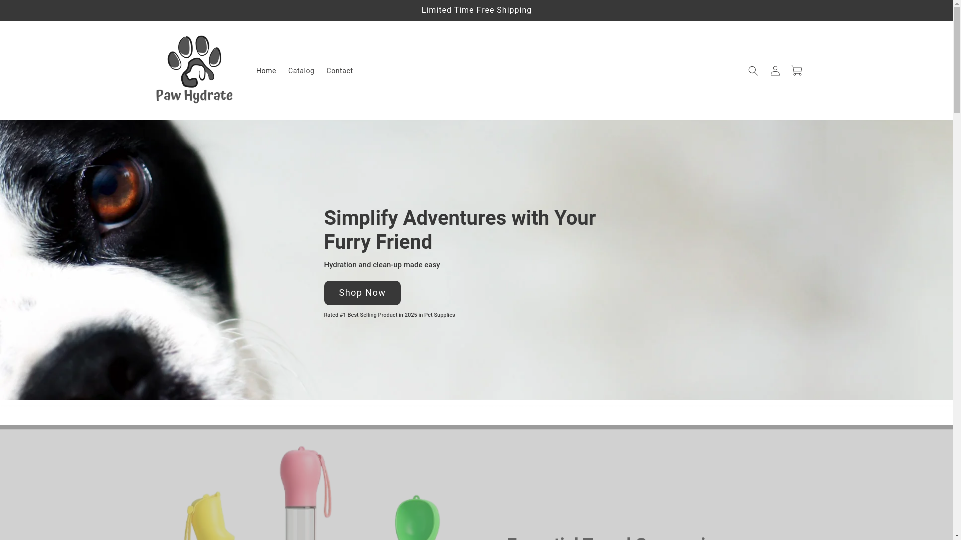 website screenshot of https://pawhydratebottle.com/