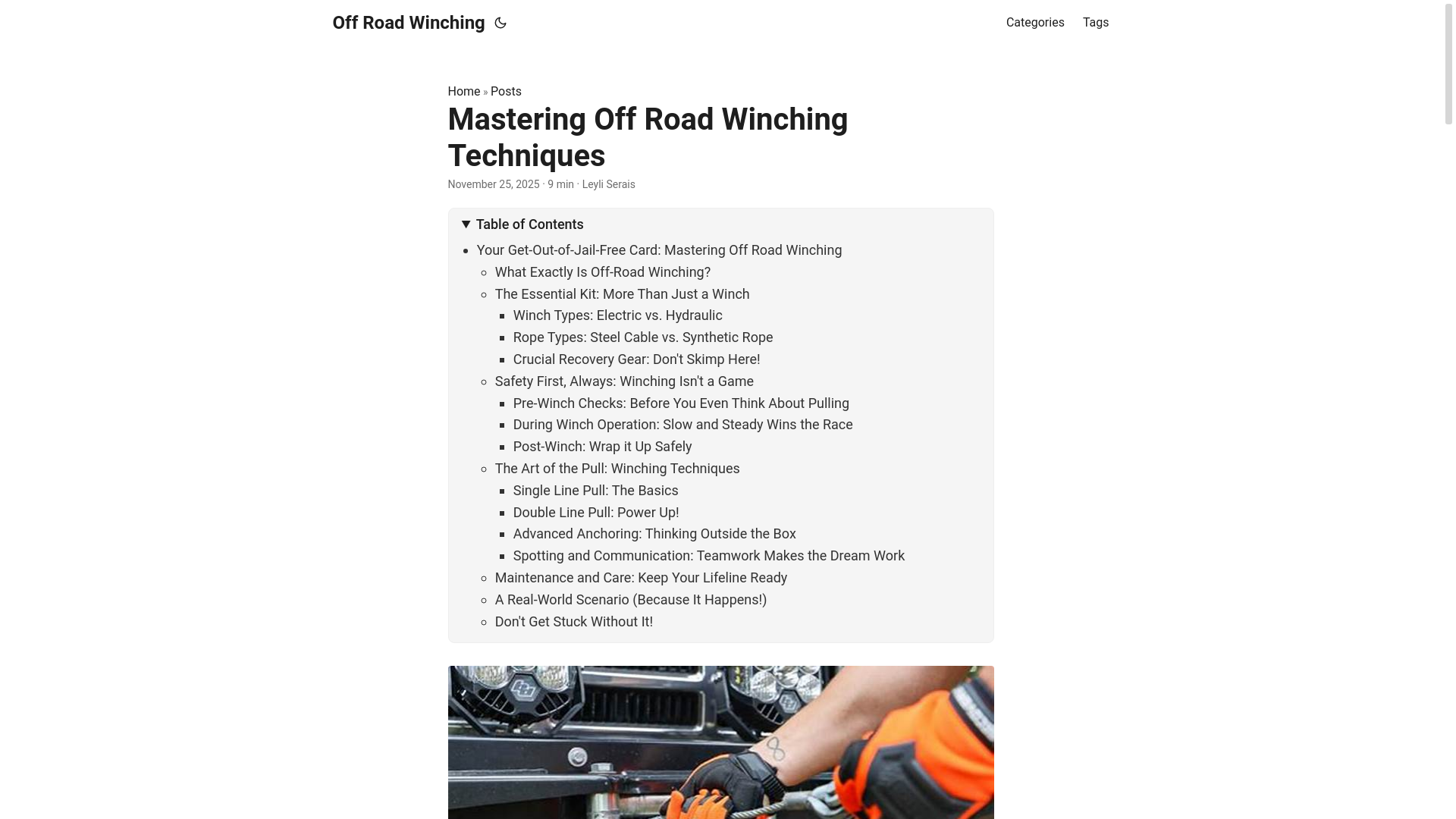website screenshot of https://offroadwinching.pages.dev/