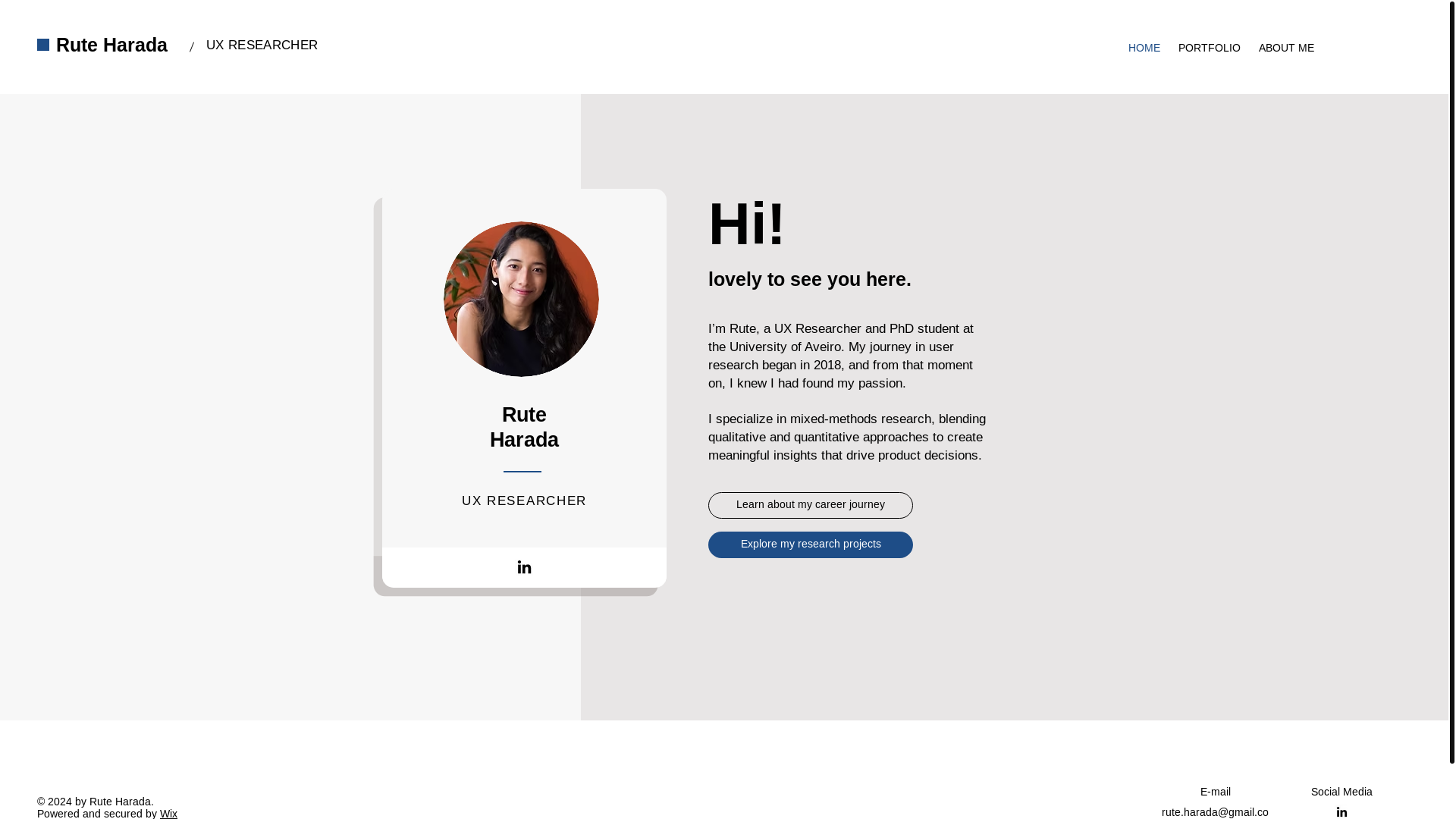 website screenshot of https://ruteharada.com/