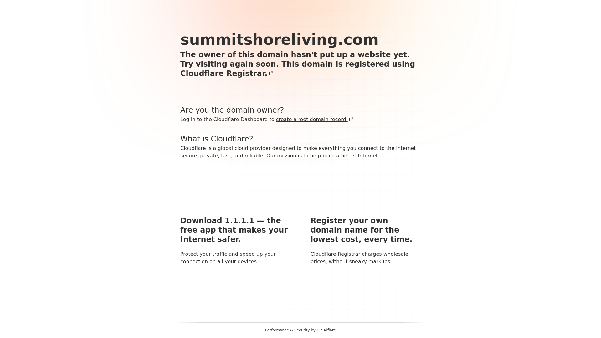 website screenshot of https://summitshoreliving.com/