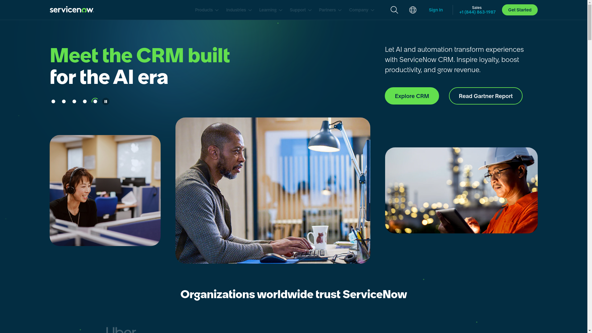 website screenshot of https://servicenow.com/