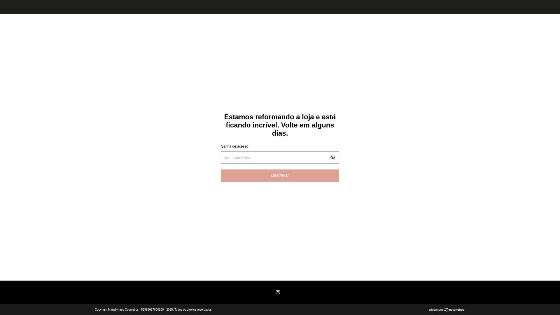 website screenshot of https://magalhaescosmetics.com.br/
