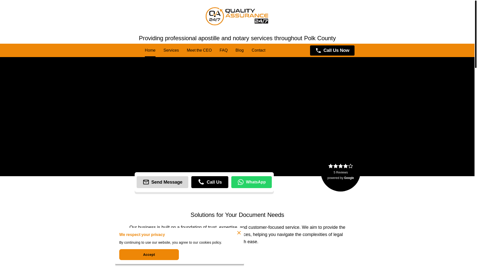 website screenshot of https://www.qualityassurance247.com/