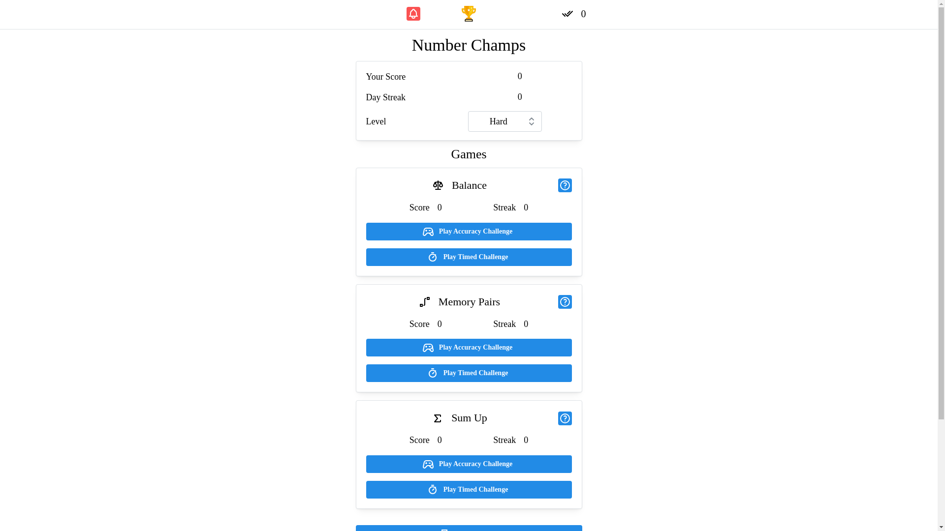 website screenshot of https://numberchamps.pages.dev/
