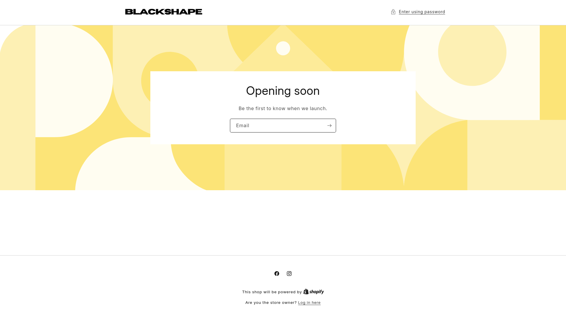 website screenshot of https://blackshapeapparel.com/