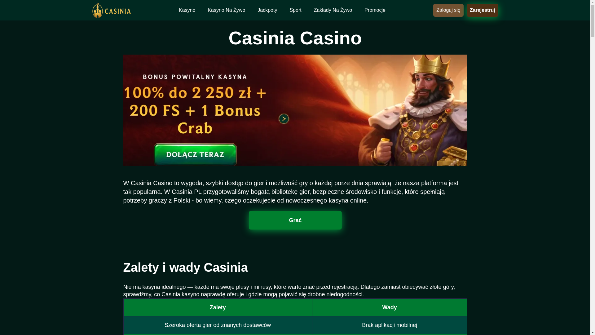 website screenshot of https://casinia-casino-pl-8348.pages.dev/