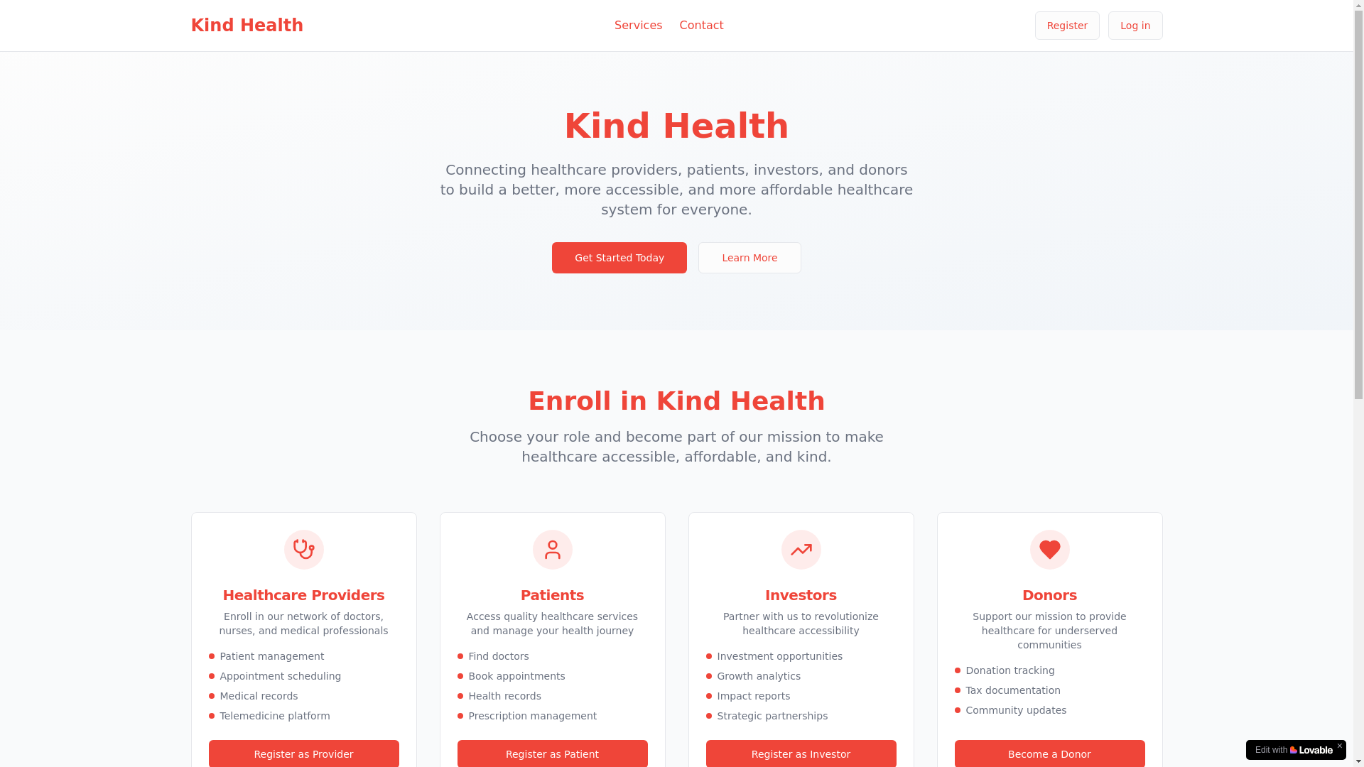 website screenshot of https://enrollkindhealth.com/